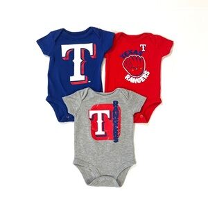Newborn & Infant 3-6M Royal/Red/Gray Texas Rangers Onesie 3-Pack Bodysuit Set